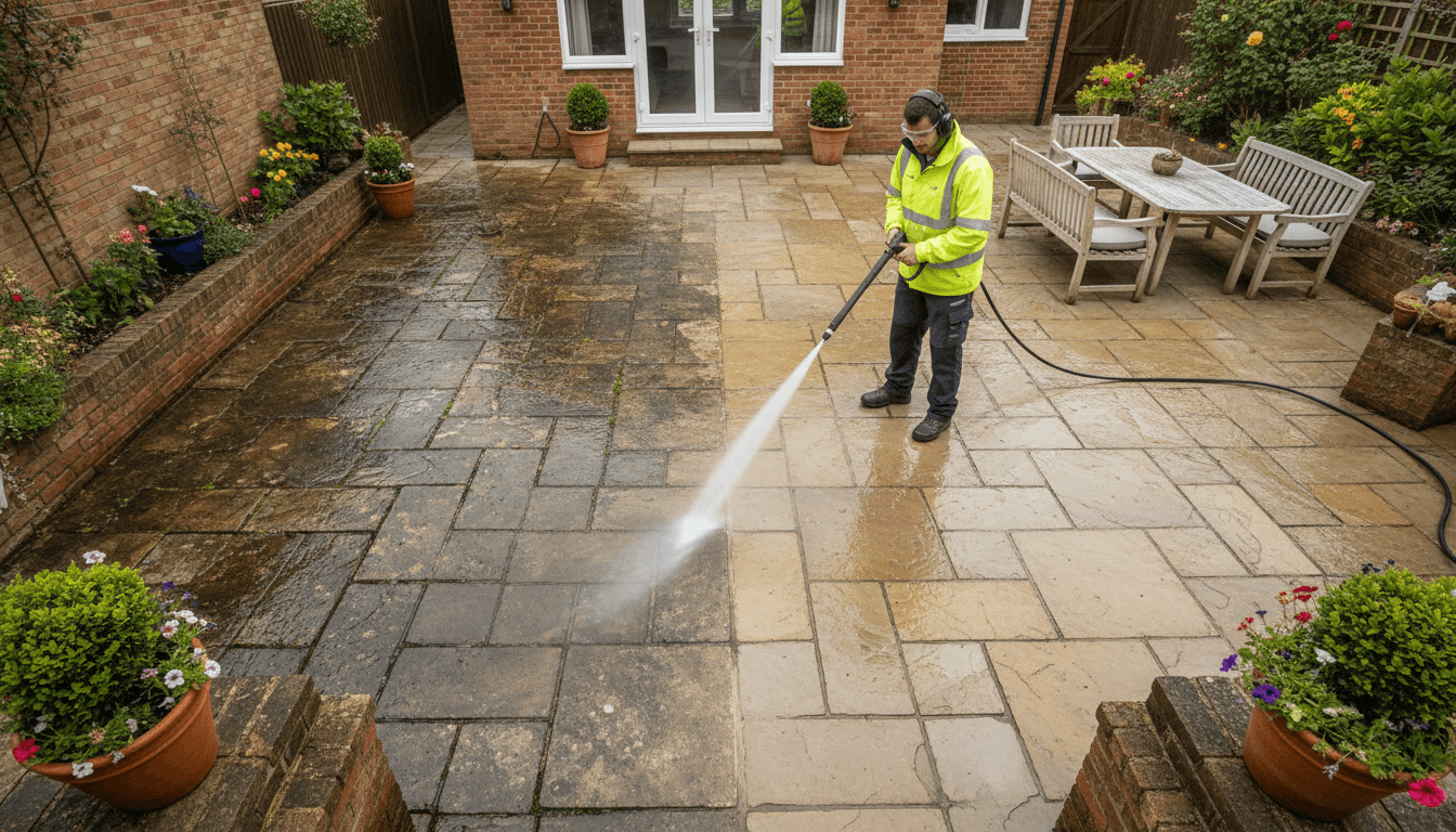Walker cleaned with pressure washing